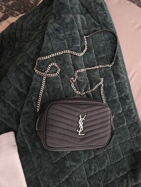 Saint Laurent Mini Lou Bag In Quilted Leather Silver Hardware